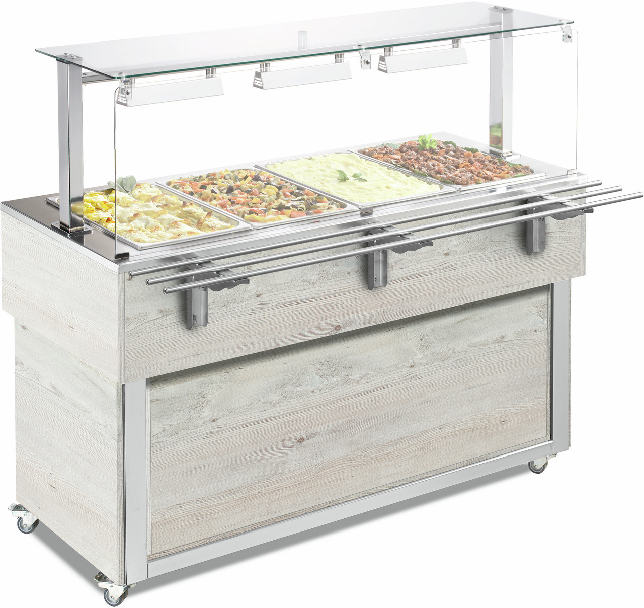 Ausgabe-Element Bain-Marie Wanne 1169 mm GN 3/1 Vollverkleidung Hemlock